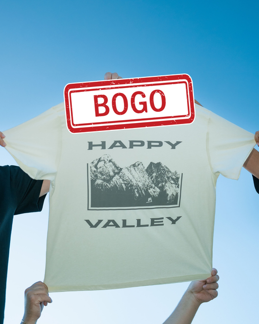 Happy Valley Oversized Cream Tee - BOGO -