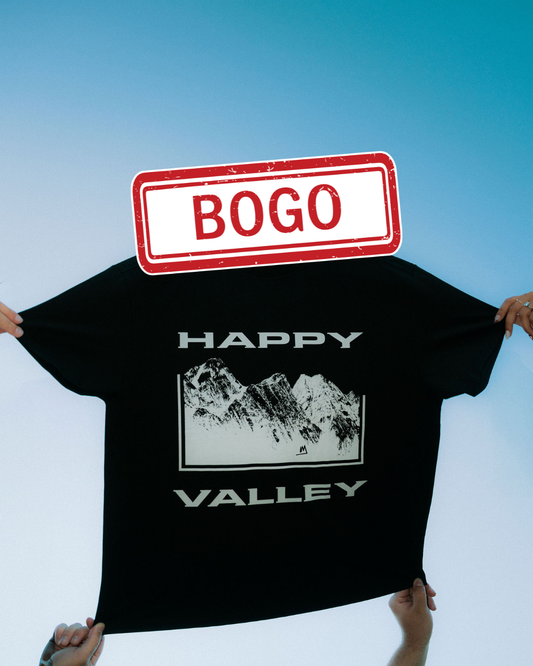 Happy Valley Oversized Black Tee - BOGO -